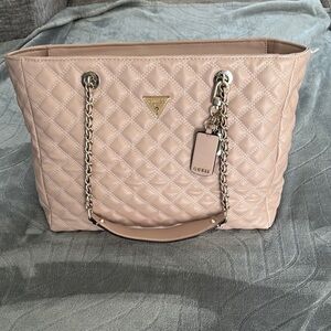 Guess Blush Quilted Tote Bag